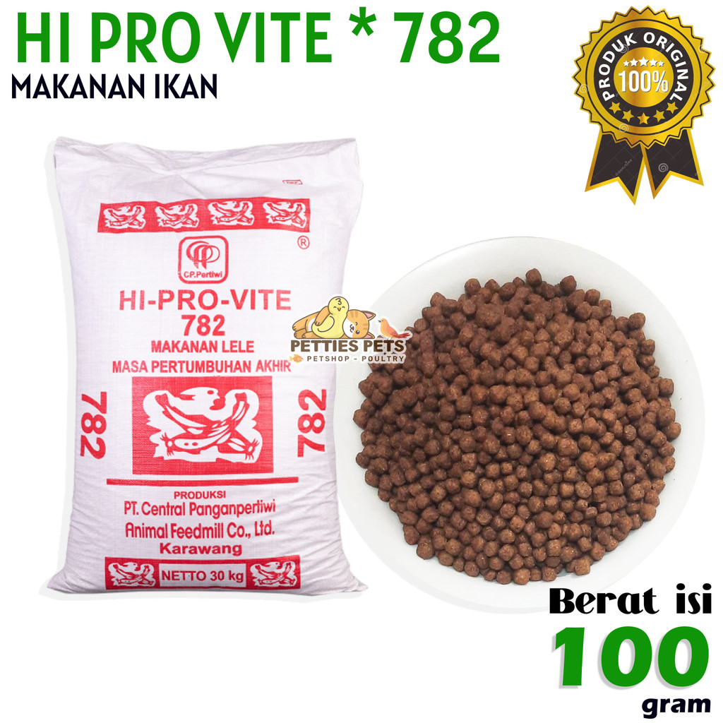 PTS PAKAN IKAN 782 PELET IKAN APUNG LELE HI-PRO-VITE 782 (ORIGINAL) - 100 GRAM
