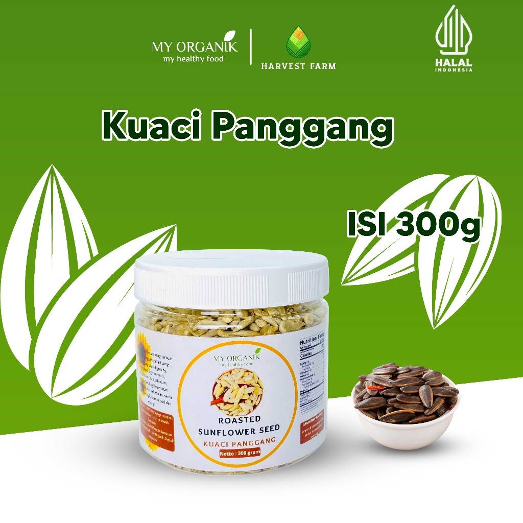 

My Organik Sunflower Seed Kuaci Kupas Lightly Salted Roasted biji bunga matahari 300gr