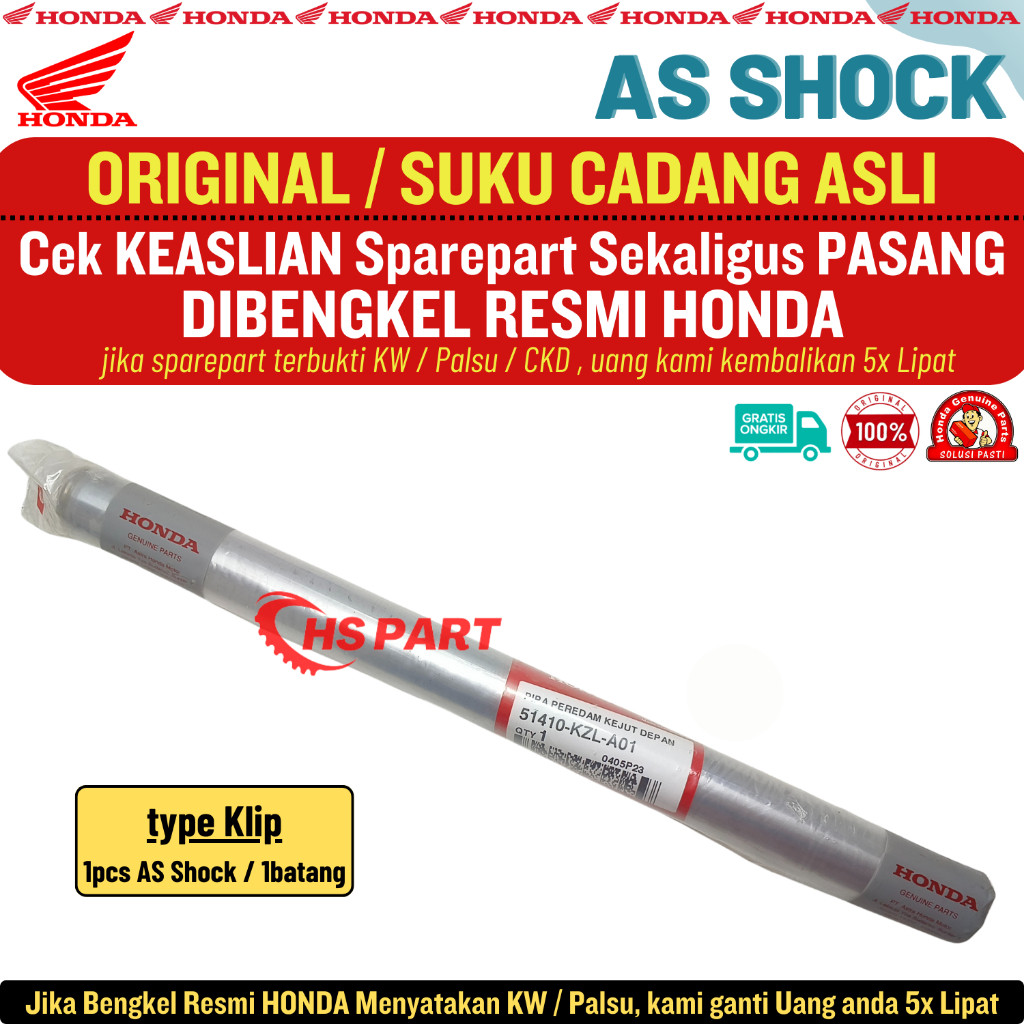 As Shock Depan Beat Fi Esp POP Street Scoopy Spacy Vario 125 150 Fi Old Led New Original Honda100%