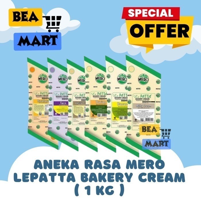 

Mero Lepata Cream Rasa Milky / Coffee / Srikaya / Taro / Butter Caramel / Durian / Vanilla 1kg | Krim Filling Rasa Susu / Kopi / Sarikaya / Karamel / Duren / Vanila 1 kg