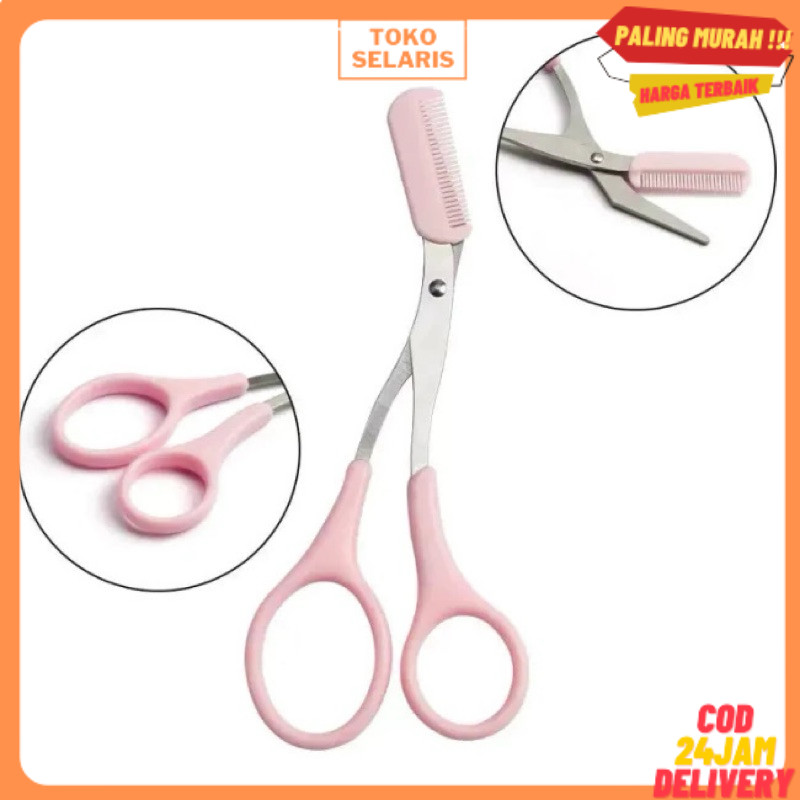 COD Makassar Gunting Alis / Gunting Cukur Alis Mata / Gunting Perapi Alis / Gunting Sisir Alis Mata 