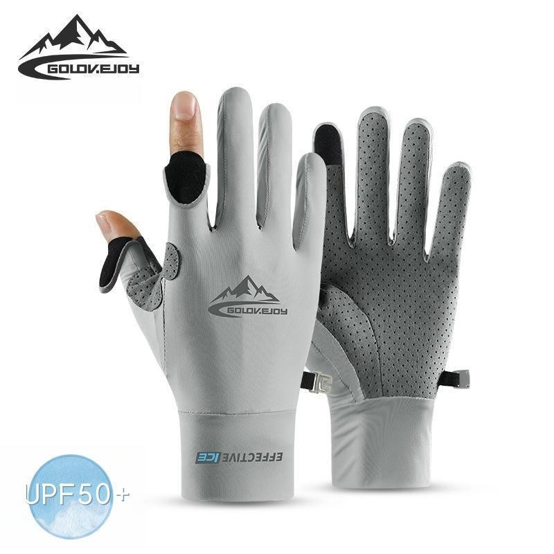Golovejoy Ice Silk Riding Gloves Sunscreen Ice Feel Summer Riding Gloves UV Resistant Full Finger Ha