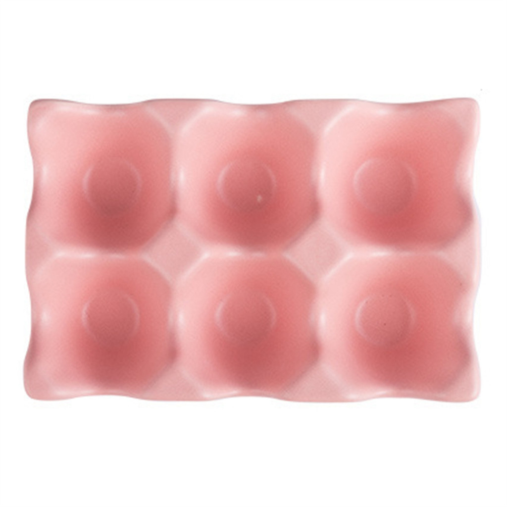 Kitchen Supplies Egg Tray Egg Rack Household Ceramic Tableware Supplies Egg Tray Egg Tray Pink
