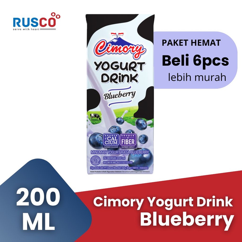 

CIMORY UHT Yogurt Drink 200ml Blueberry - [1 Paket Isi 6pcs]