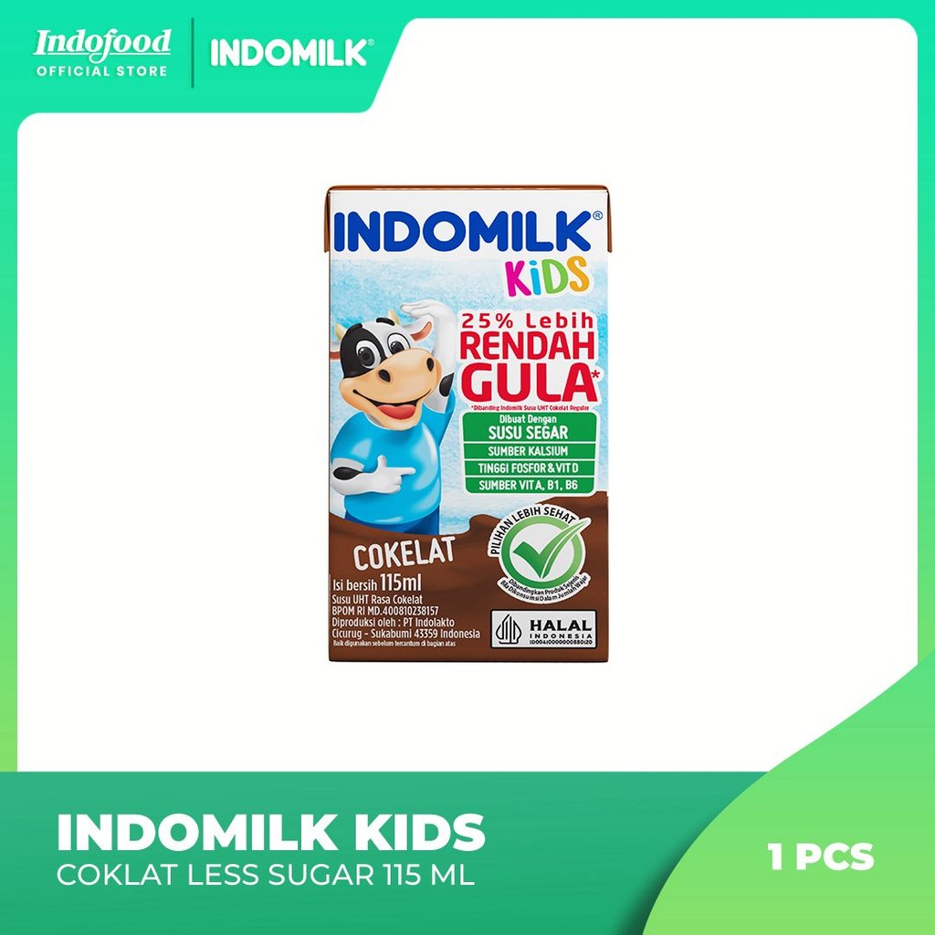 

Indomilk Kids Cokelat Less Sugar 115 Ml