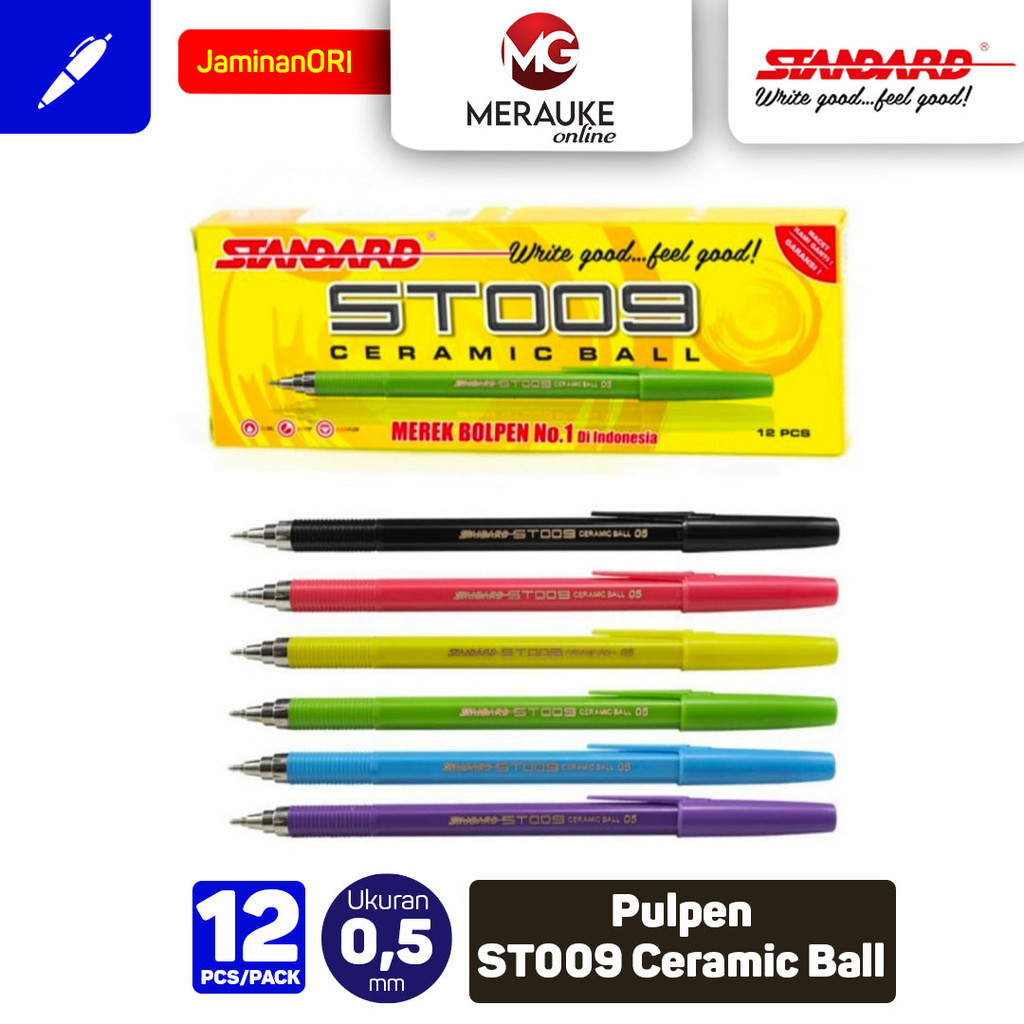 

Ballpoint Standard ST009 Ceramic Ball 0.5 - Hitam 12 Pcs