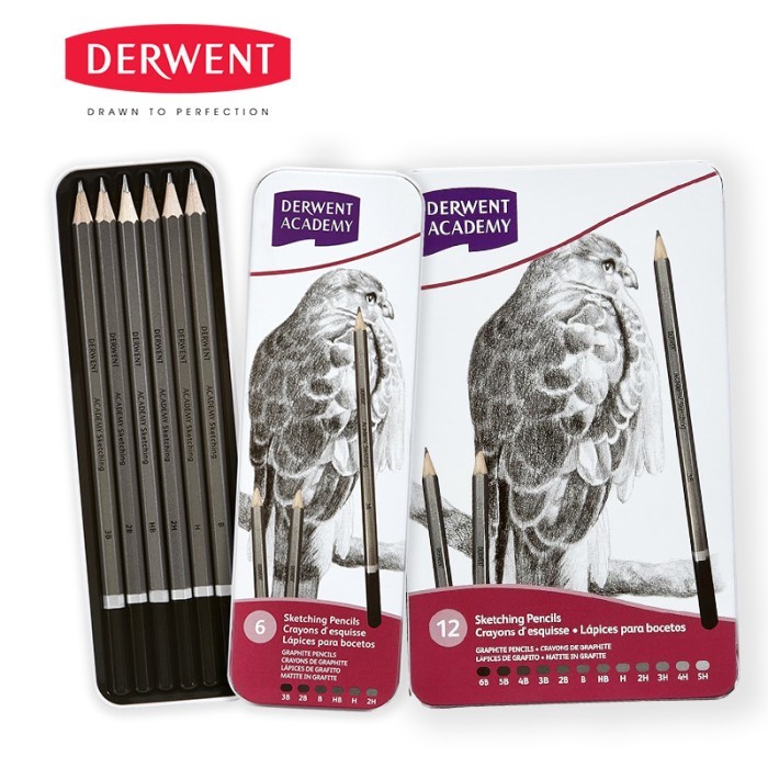 

Pensil Sketsa Gambar Derwent Academy Sketching Pencil Set Metal Tin - SET 12