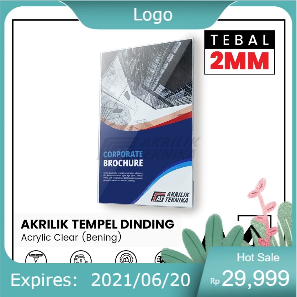 

Akrilik Tempat Brosur Tempel Sign Holder Qris Barcode Menu Wall Thicker Acrylic - Ukuran A4