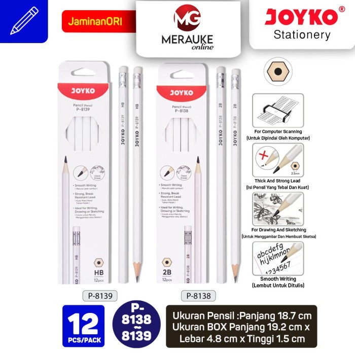 

Joyko Pencil Pensil P 8138 dan 8139 1 BOX 12 PCS