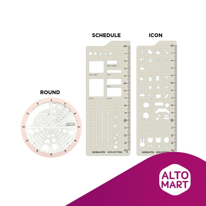

Kokuyo MO Series Stencil Ruler Penggaris Template Journal Planner Icon - SCHEDULE