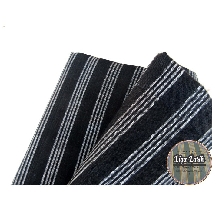 Kain Tenun Lurik Motif Lir Cilik Hitam List Putih Lurik