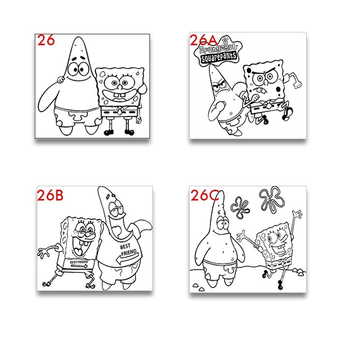 

Kanvas Lukis Anak Gambar Sponge Bob Size 20x20 cm