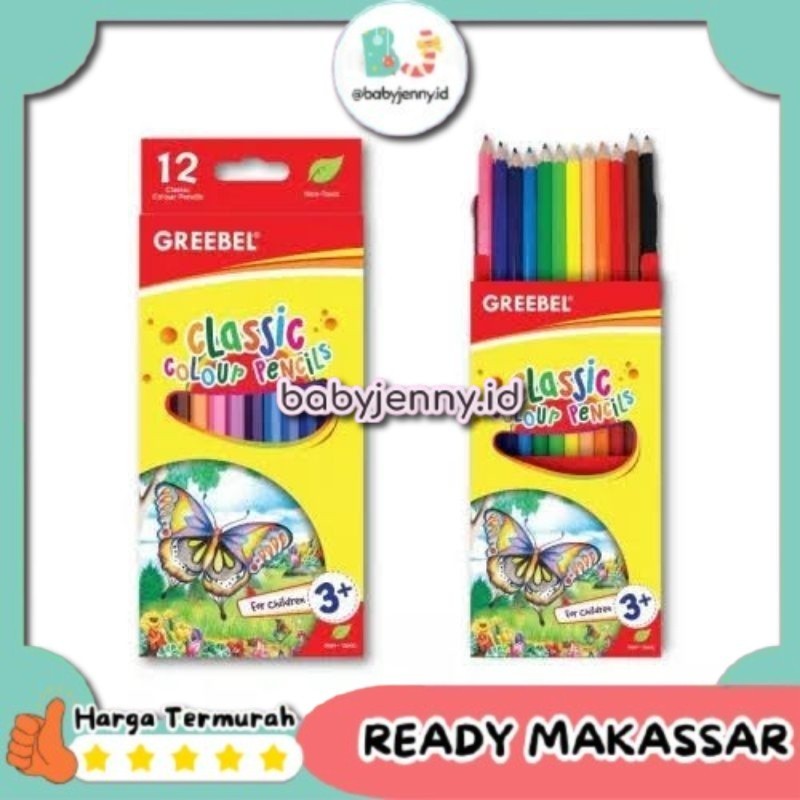 

[Babyjenny.id] J416 Pensil Warna Panjang GREEBEL isi 12 Warna