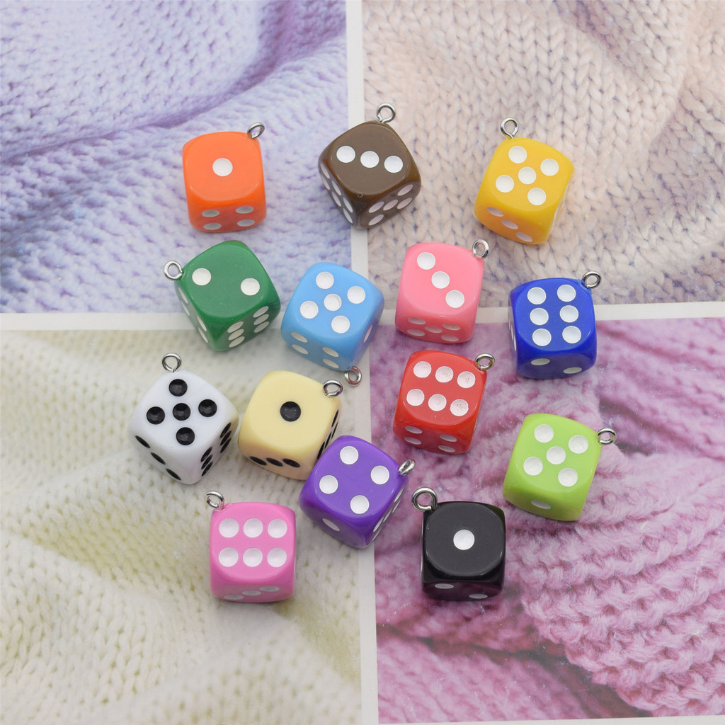 Biizu Beads 1 Pcs Charm Akrilik Resin - DADU CLASSIC DICE OPAQUE