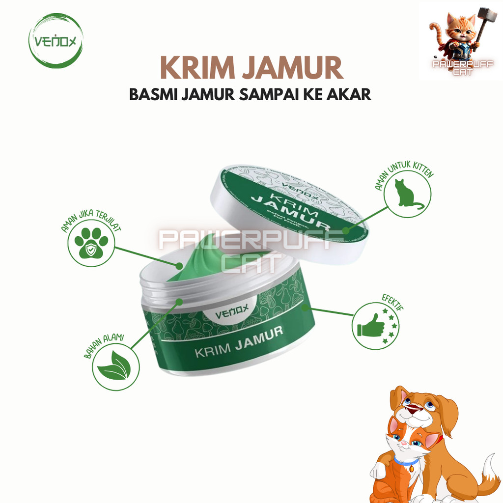 PPC Venox KRIM JAMUR Salep Obat Kucing Kitten Hamil Menyusui Gatal Koreng Gudik Ruam Aman Terjilat