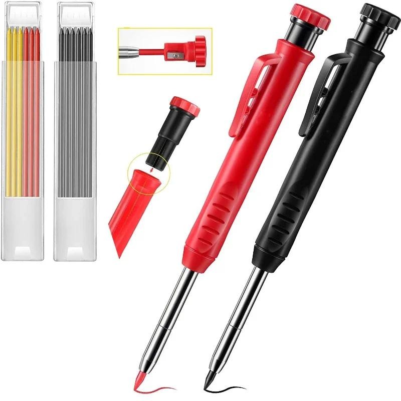 

For Woodworking Architect Solid Carpenter Pencil Leads Deep Hole Mechanical Pens Wood Glass Metal Marking Tool Kit
