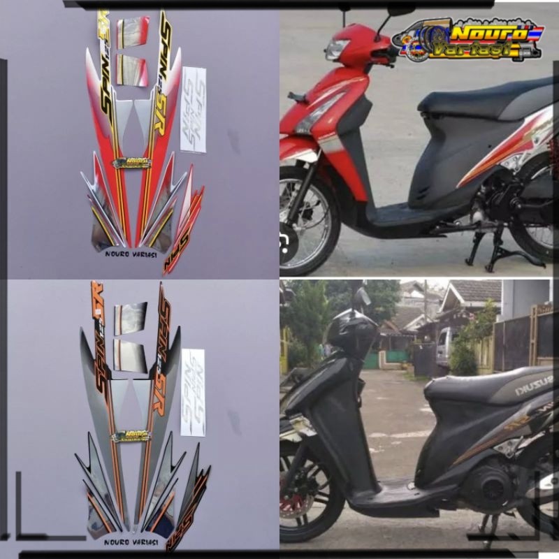 Aksesoris motor Striping Suzuki spin sr 125 2007 2008 list body motor standaert stiker berkualitas