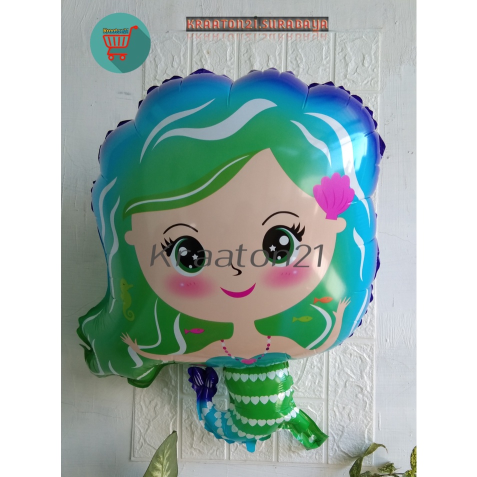 1 pack balon princes putri duyung isi 25 pcs / balon nermaid ( balon gas / helium /terbang /foil/kar