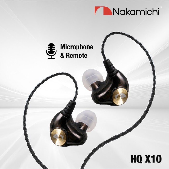 Terlaris ✨-Nakamichi HQ X10 Dynamic Driver In Ear Monitor Wired Earphone Mic