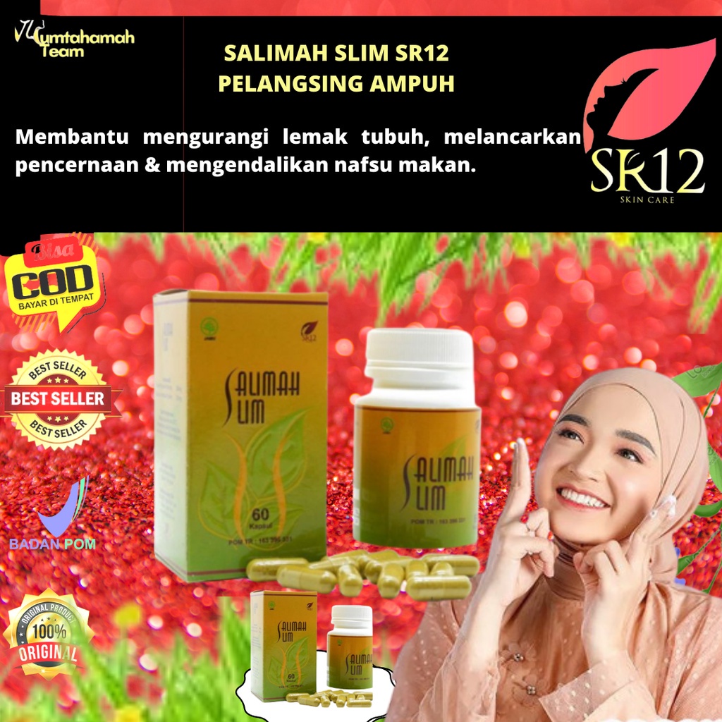 SALIMAH SLIM SR12 PELANGSING AMPUH.. OBAT DIET / PENURUN BERAT BADAN HERBAL / BPOM ALAMI & AMAN / VI