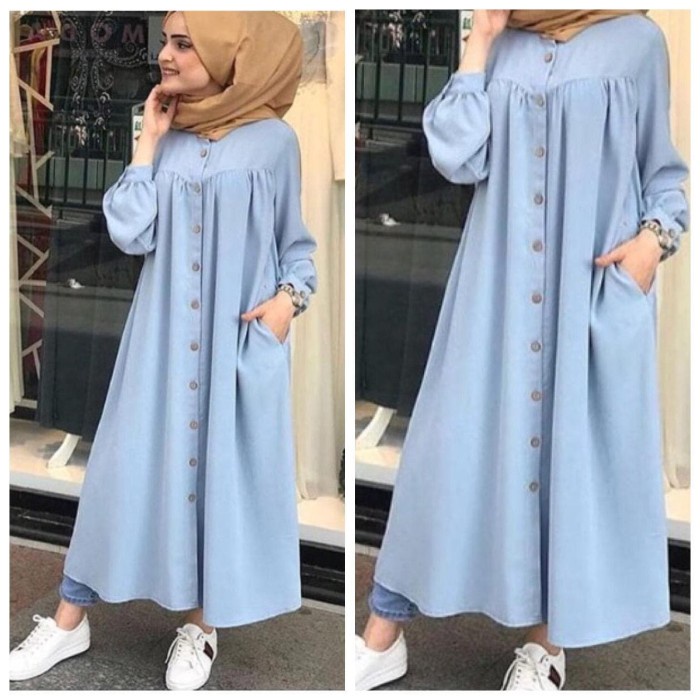 ✨LARIS✨ -Damai fashion jakarta - baju LONG DRESS muslim gamis wanita KANAYA -