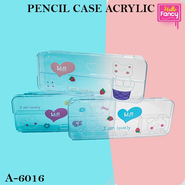 

Pencil Case Acrylic Transparent Kotak Pensil Akrilik Transparan A6016
