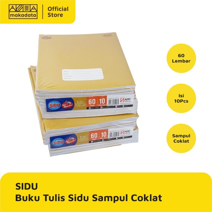 

(ACEH) BUKU TULIS SIDU 60 LEMBAR KRAFT COVER / SAMPUL COKLAT