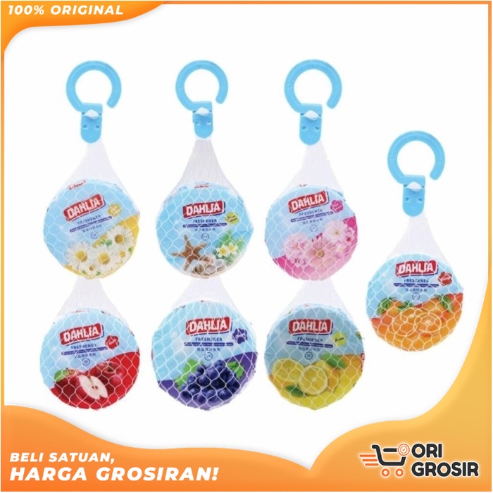 ORI Grosir  DAHLIA AIR FRESHENER SERIES 80gr KAMPER REFILL PENGHARUM RUANGAN FRUITY PINK BLOSSOM OCE