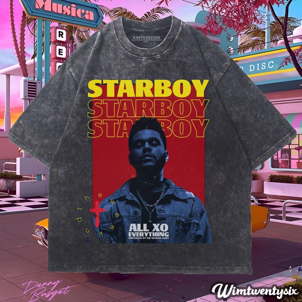 Wimtwentysix “the weeknd starboy all xo” kaos oversized washing | vintage tee