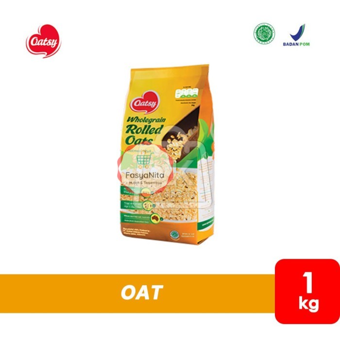 

Oatsy Oatmeal Rolled Oats / Oatmeal Havermout Utuh (Kuning 1 Kg) - FasyAnita Mart Denpasar