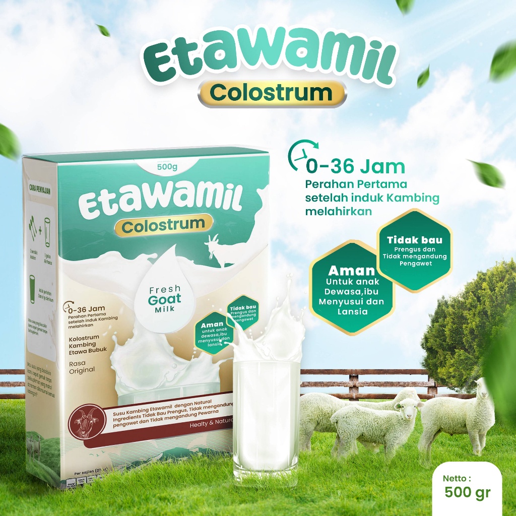 

[ KKR - ETAWAMIL ] COLOSTRUM - Susu Kambing Etawa Kolostrum Premium Halal BPOM 500 gram