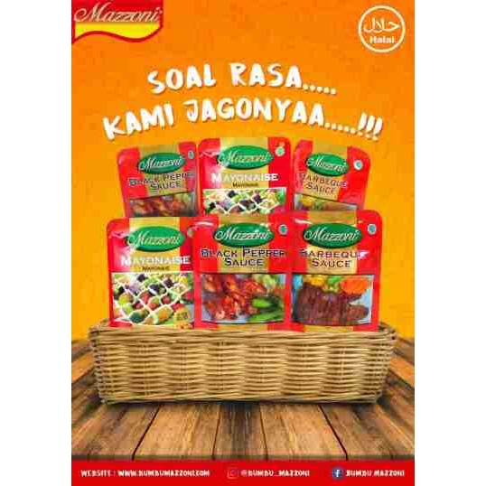 

Mazzoni Saus Blackpepper | Barbeque | Mayonais | Teriyaki 250 gram Saos Lada Hitam BBQ Bakar Baby mpasi