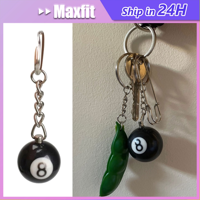 Billiard ball Keychain 8 ball Gantungan konci bola biliar no.8 hadiah billiard bilyard