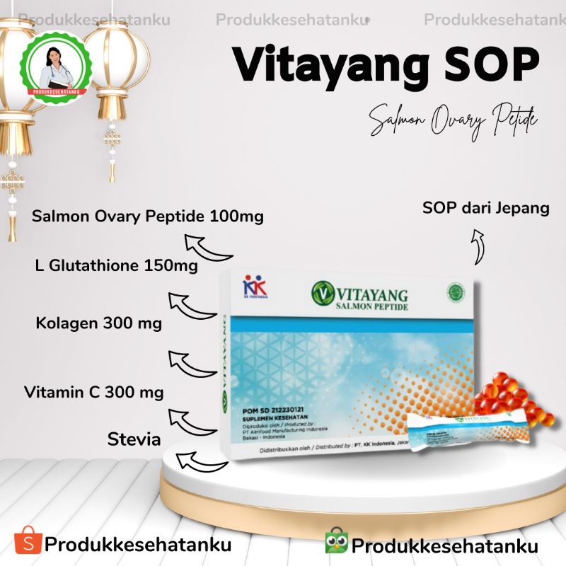 Vitayang SOP salmon ovary peptide Minuman kolagen mencerahkan wajah mengencangkan kulit from  japan 