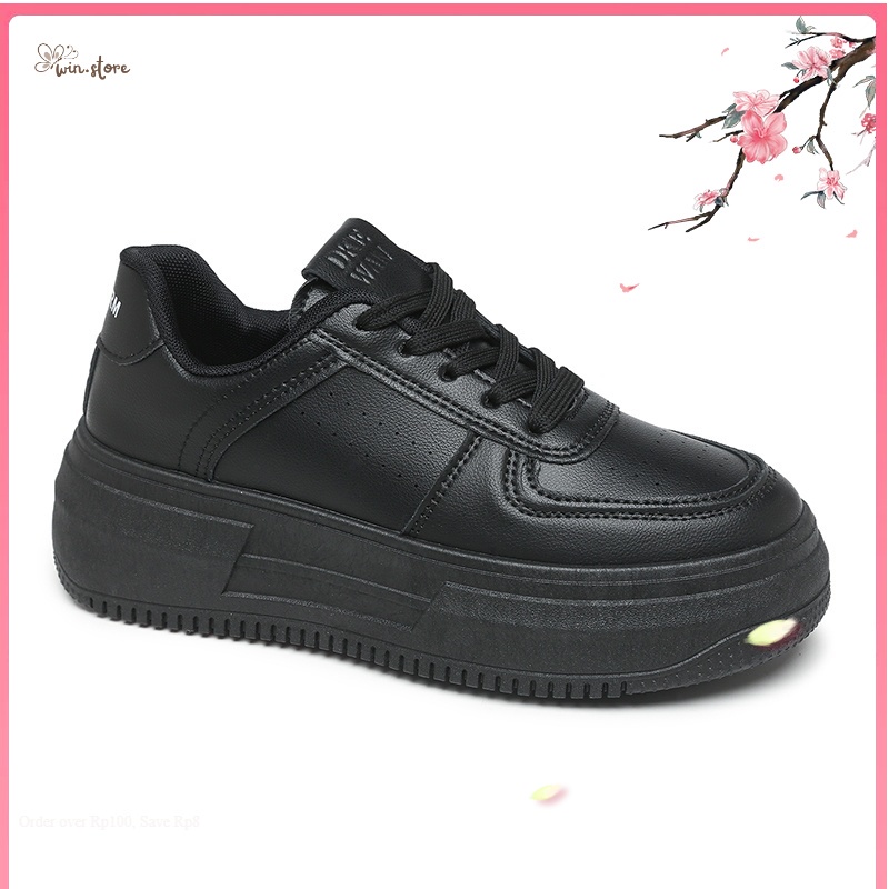 Sneakers terbaru / [GROSIR][COD] SEVEN_DAY SEPATU SNEAKERS PUTIH SEPATU WANITA FASHION FQ-558 HITAM