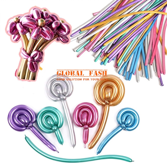 balon twist chrome / balon pentil chrome / balon cacing chrome