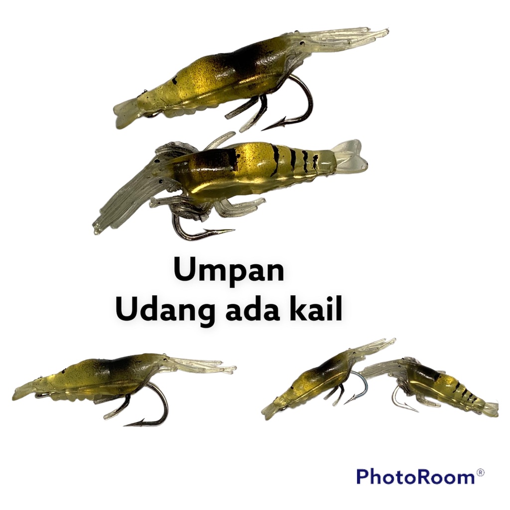 Umpan Casting Udang kecil plus kail isi 10 pcs