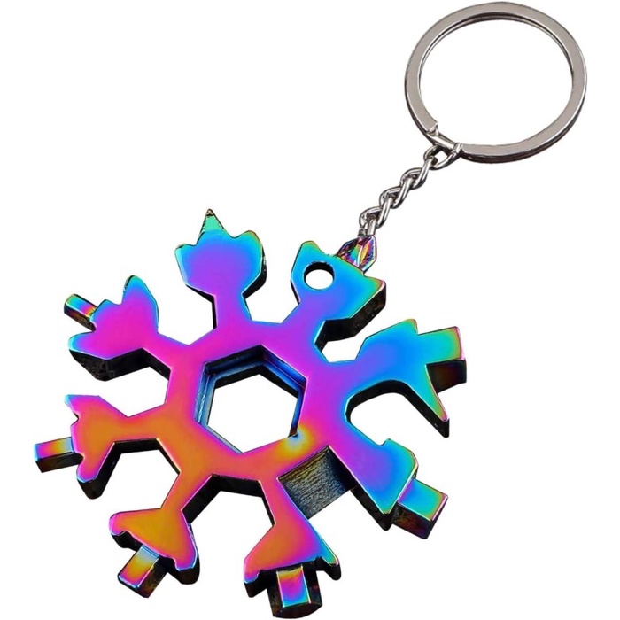 Snowflake EDC Tools 18in1 Gantungan Kunci Pas Ring Hex Wrench Hexagon