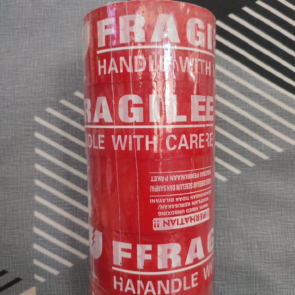 

SEVEN STAR Lakban Plakban Isolasi murah Packing FRAGILE Merah UNBOXING 48MM X 50MT
