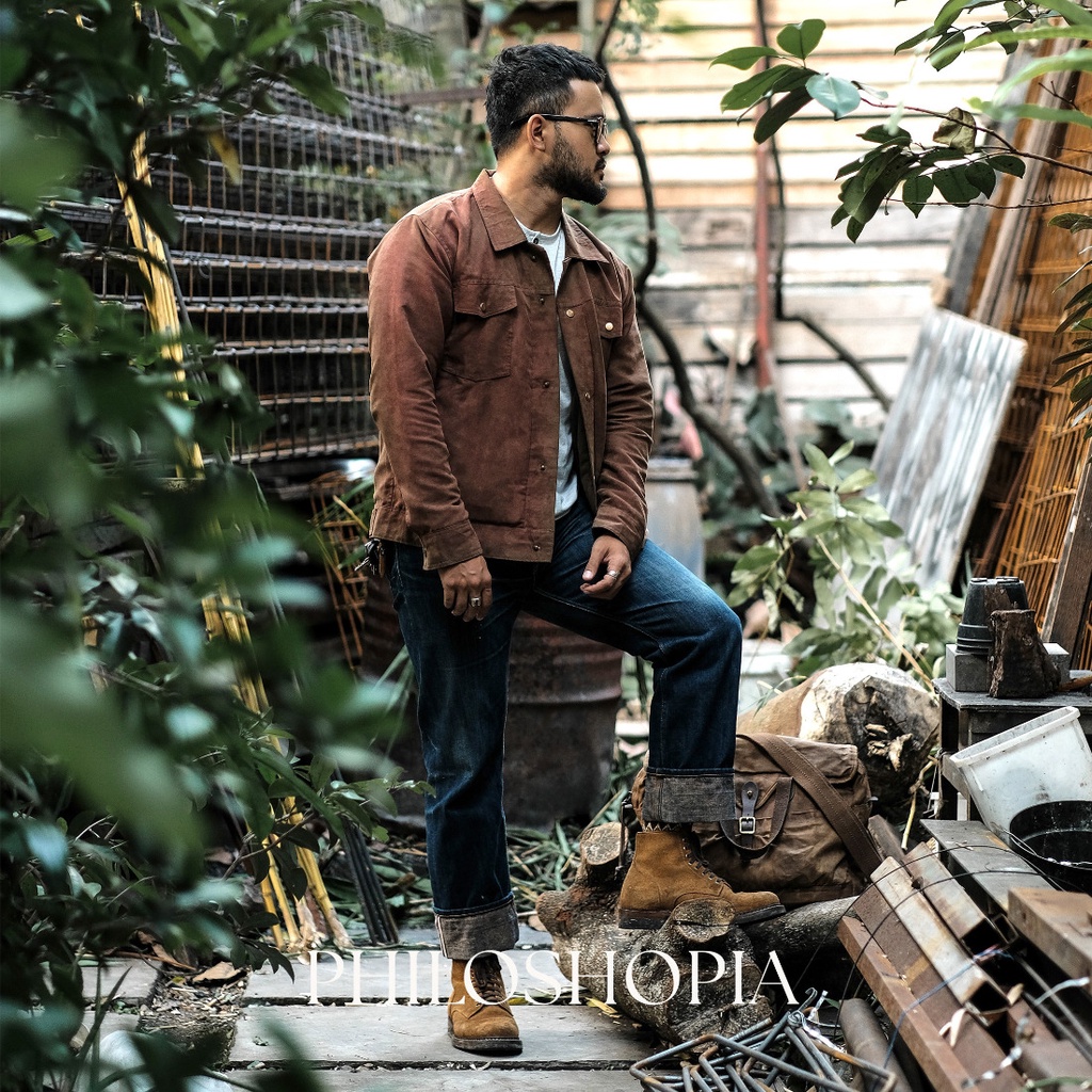 Jaket Suede Trucker Coklat Cinnamon - The Cruiser Suede Jacket Cinnamon Brown