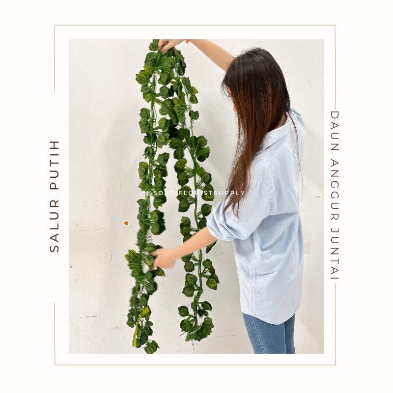 DAUN ANGGUR JUNTAI Plastik Bunga Rambat Sintesis Tanaman Hias Gantung Osear Artificial DEKORASI GROS