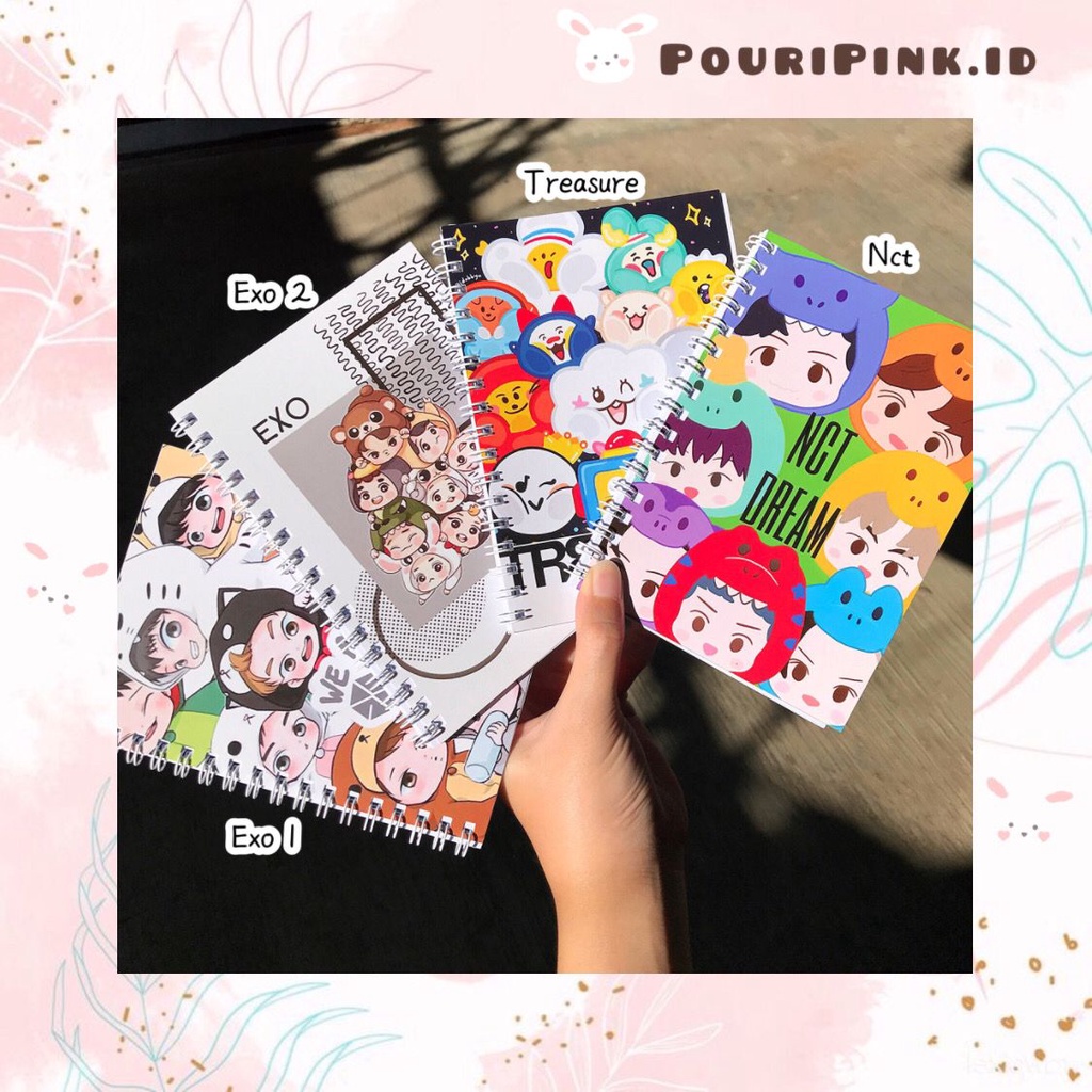 GRATIS PULPEN Notebook Kecil Kpop NCT EXO Treasure Buku Spiral Note Book Cute Stationery Korea Alat 