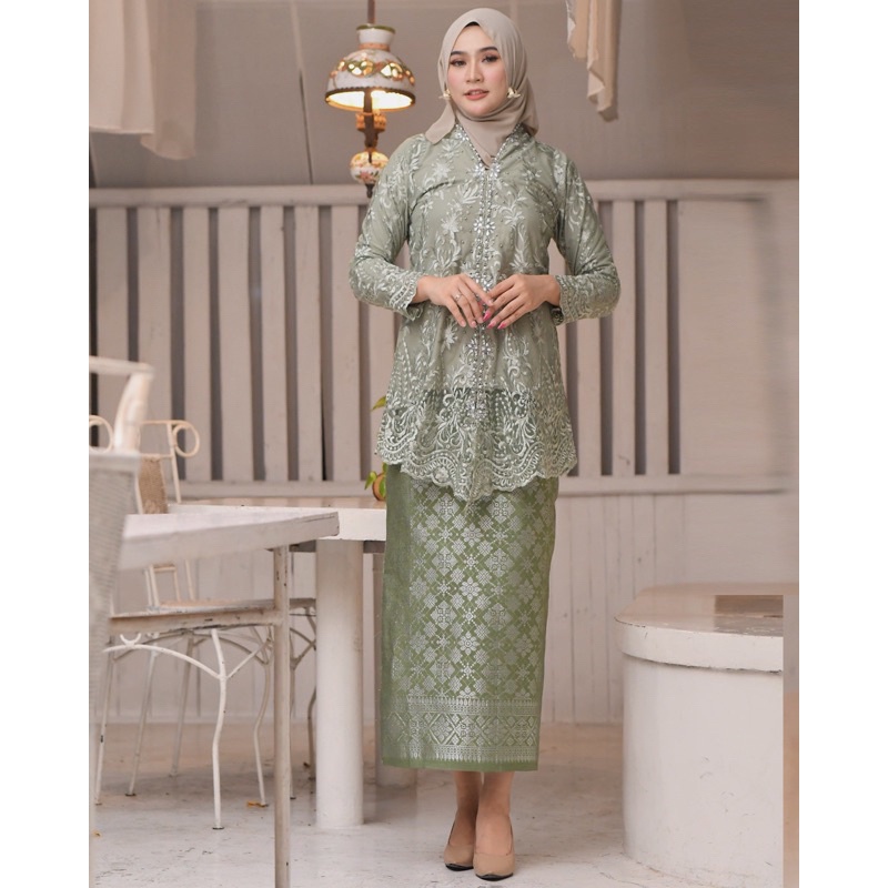 (BISA COD) Setelan Kebaya encim Rok songket by cantiqa Tunik Brukat Busui Baju Kebaya Modern Kebaya 
