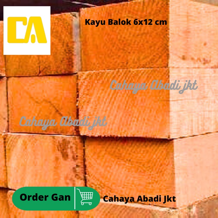 KAYU BALOK 6X12cm MERANTI (HRG PERBATANG)