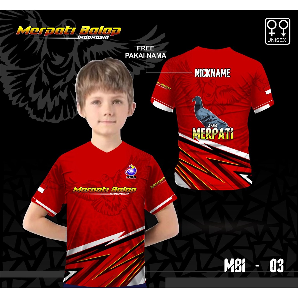 Baju merpati balap kolong anak baju jersey burung dara tinggi kaos anak merpati balap Best Seller