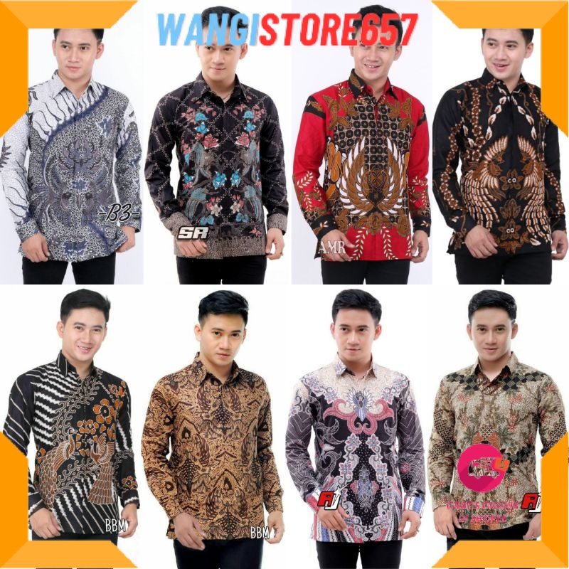 BAJU KEMERJA BATIK POLOS MOTIF KEREN PANJANG PENDEK / KEMEJA BATIK PRIA LENGAN PANJANG SIZE S M L XL