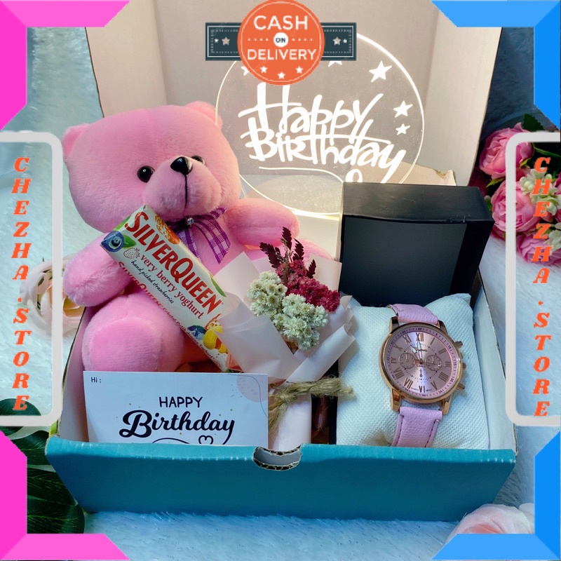 

BINGKISAN KADO ULTAH PASANGAN PACAR ISTRI MANTAN ISIAN MINI DAN BESAR / a1) Kado Ulang Tahun Cewek / Hampers Cewek Aesthetic / Gift Box Hadiah Ultah Anak Boneka Beruang dan Lampu Tidur LED / BONUS GIFT CRAD UCAPAN