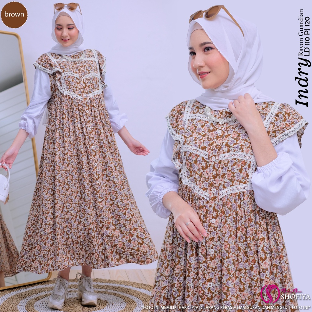BAJU WANITA TERLARIS [NEW] GAMIS DRESS INDRY  // FASHION MUSLIM KEKINIAN // DAYA LIDYA