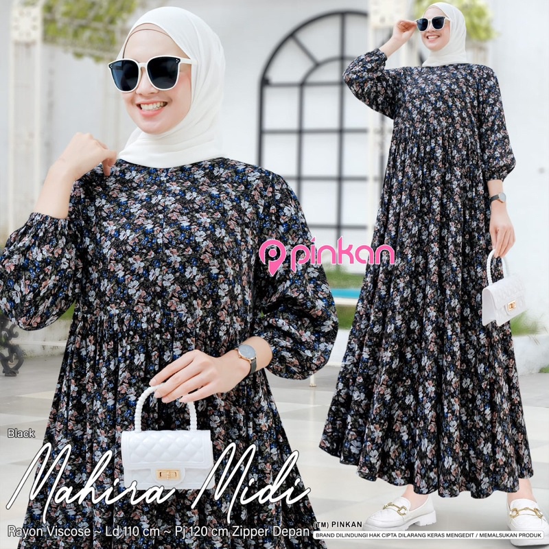 BAJU WANITA TERLARIS [] MAHIRA MIDI DRESS GAMIS RAYON WANITA BUSANA MUSLIM MODERN TERBARU MIDI BEST 