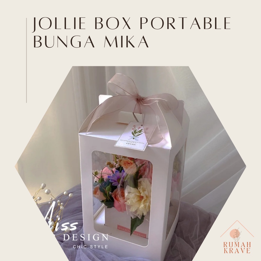 

RUMAH KRAVE - Jollie Box Portable Kotak Box Bunga Instan Mika